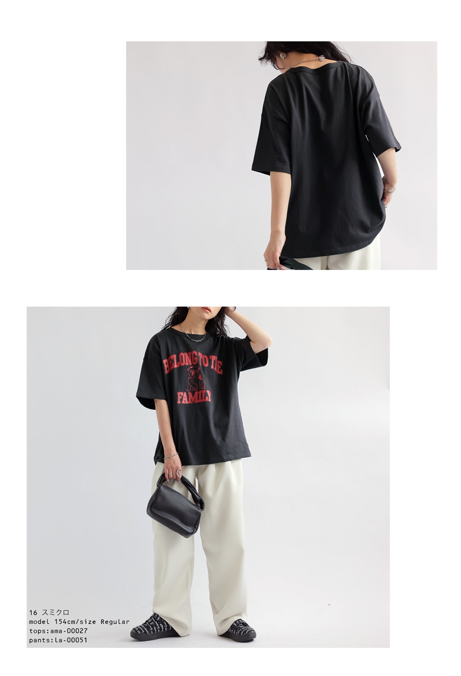 ロゴT Tシャツ レディース トップス 半袖 五分袖 綿100・再販。(100