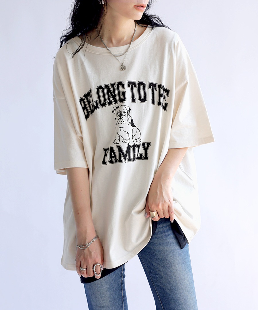 ロゴT Tシャツ レディース トップス 半袖 五分袖 綿100・再販。(100