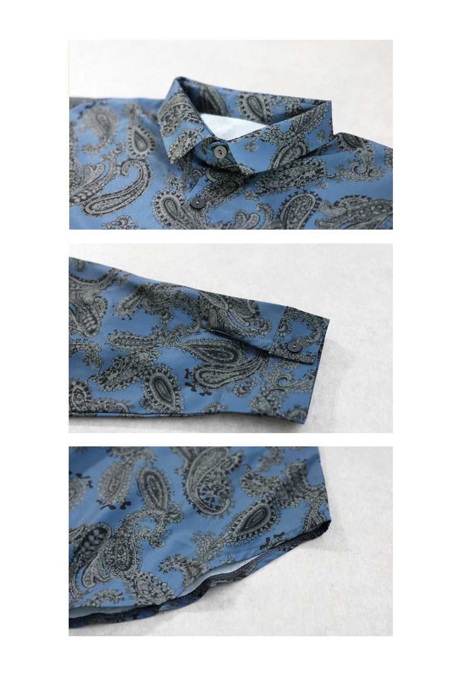 ペイズリー柄 シャツ メンズ 長袖 トップス 送料無料・再入荷 (80