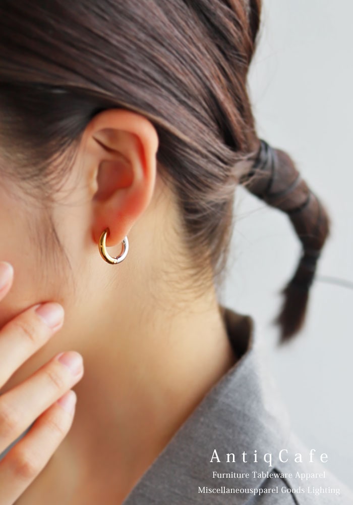 匿名配送　レディース フープ リング 蝶結び　ピアス 凛 RIN ピアス レディース フープ 18金 18Kコーティング