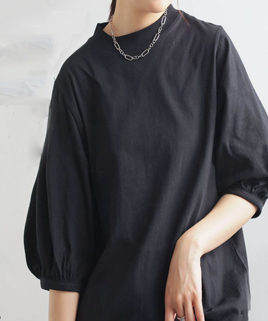 パフスリーブTシャツ レディース 五分袖 トップス・6月28日0時