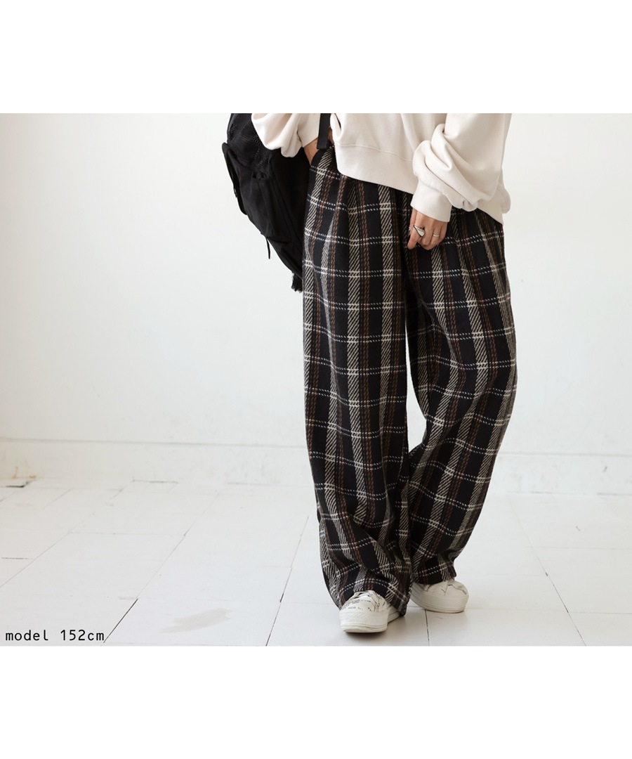 チェックパンツ パンツ レディース ボトムス ロング 送料無料・再販