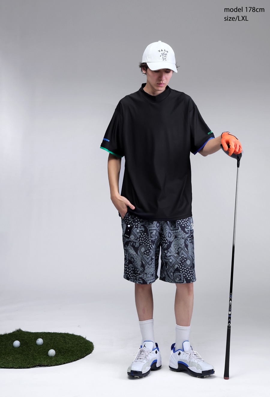 トップス tjxjj ANTIQUA GOLF×STCH メッシュ風配色トップス 送料無料・(80