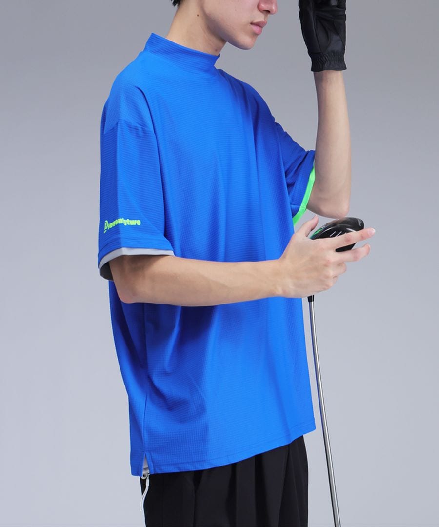 ANTIQUA GOLF×STCH メッシュ風配色トップス 送料無料・(80