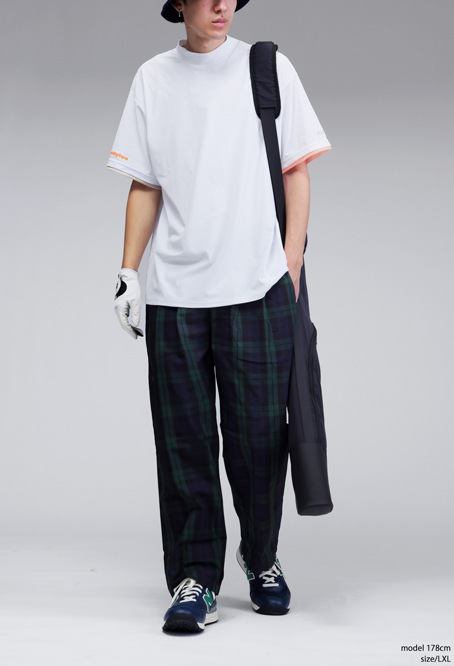 イタリア　トップス ANTIQUA GOLF×STCH メッシュ風配色トップス 送料無料・(80