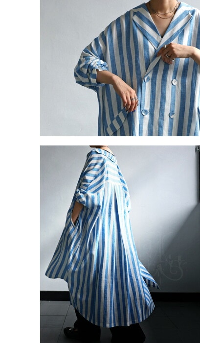 ストライプリネンジャケット ジャケット レディース 送料無料