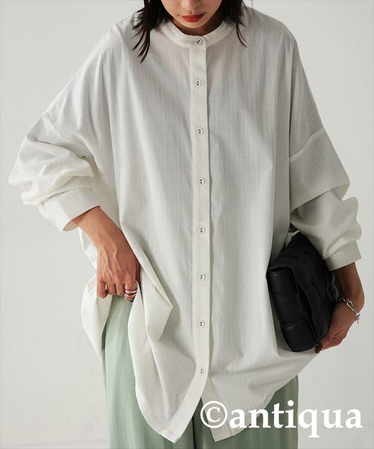 ACCESS PEACE ストライプ長袖シャツ ホワイト ACCESS PEACE ストライプ長袖シャツ ホワイト ACCESS PEACE ストライプ