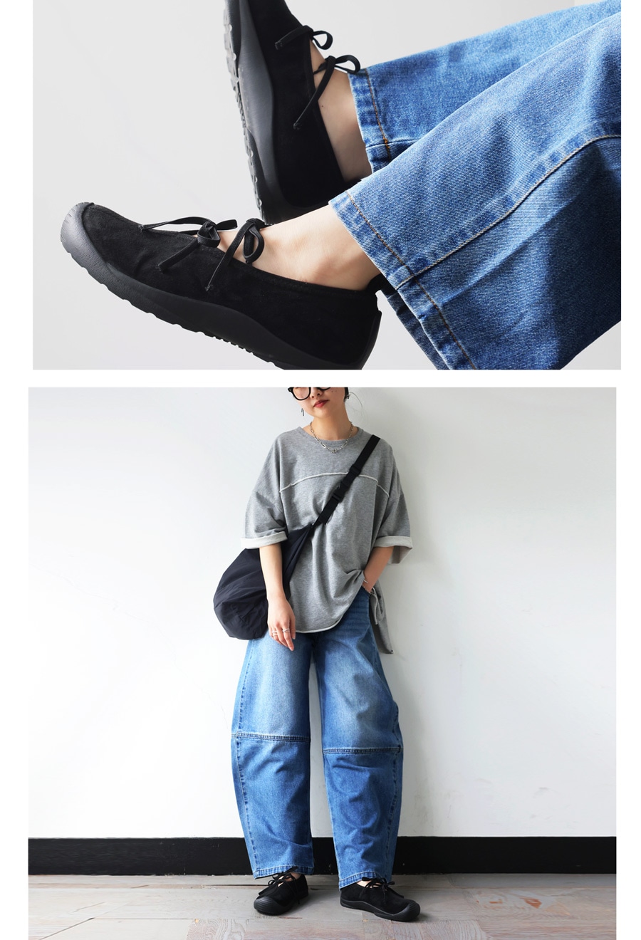 スエード調 バレエシューズ リボン レディース 靴 送料無料・再入荷