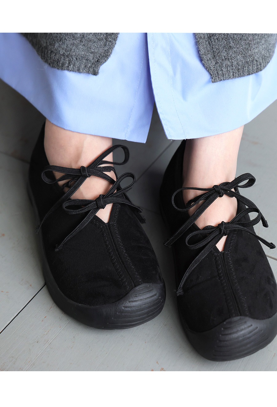 再入荷予定有!スエード調 バレエシューズ リボン レディース 靴 送料