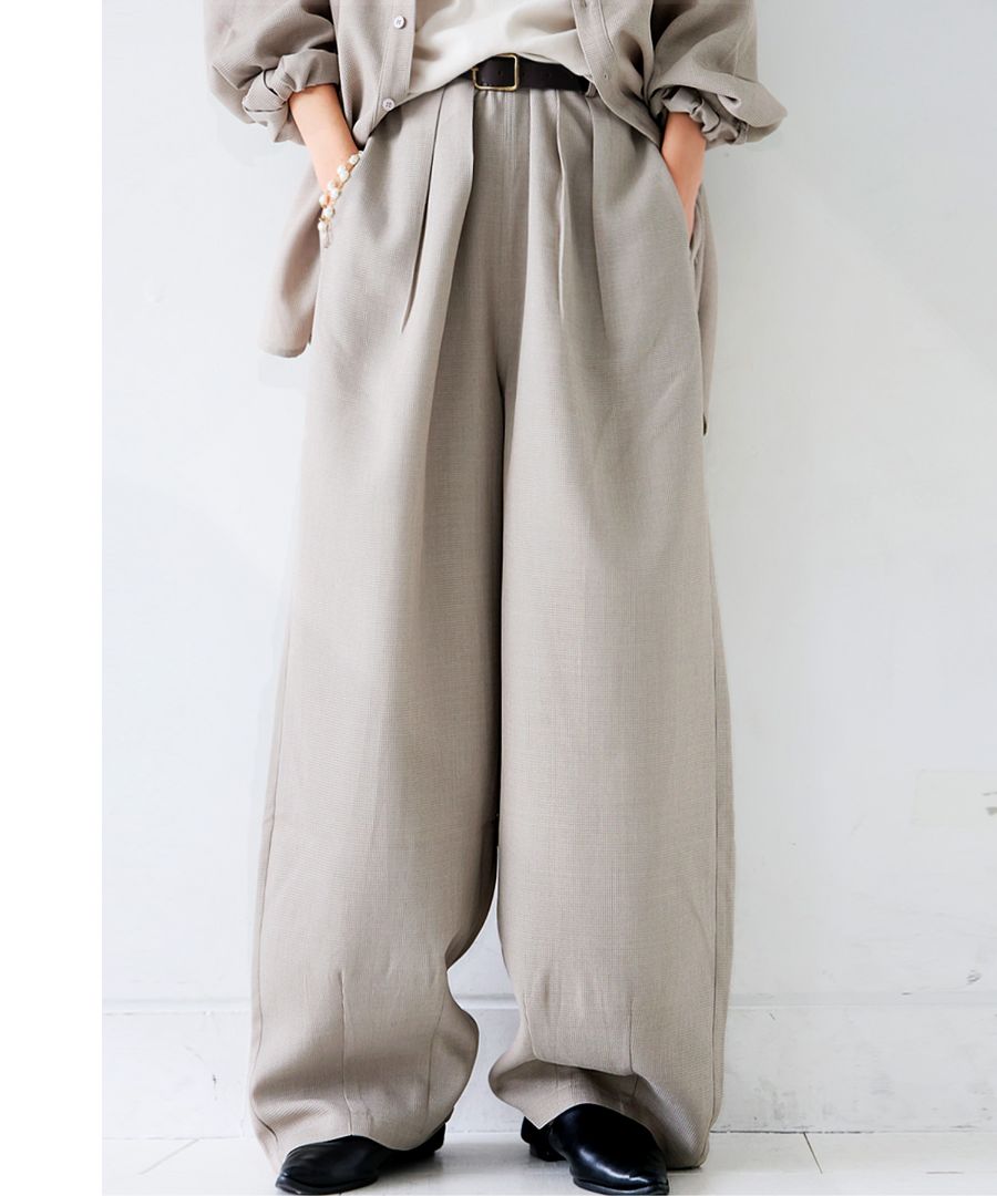 パンツ POM タック ワイドパンツ レディース ボトムス パンツ 送料無料