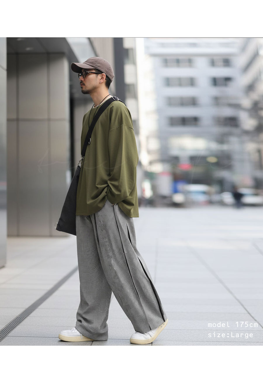 千鳥柄 ワイドパンツ メンズ ボトムス パンツ 送料無料・メール便不可