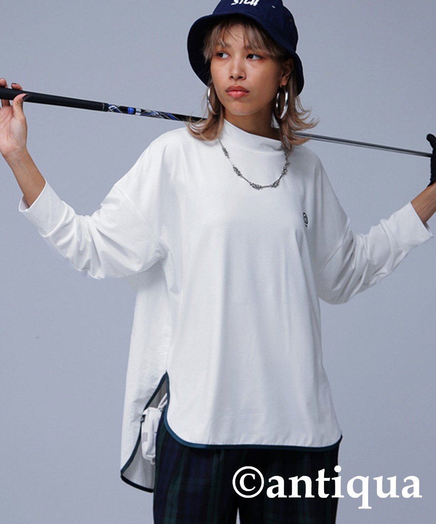 ANTIQUA STCH 異素材切り替えトップス GOLF ゴルフ ANTIQUA GOLF×STCH 異素材トップス レディース 送料無料・再入荷 (80