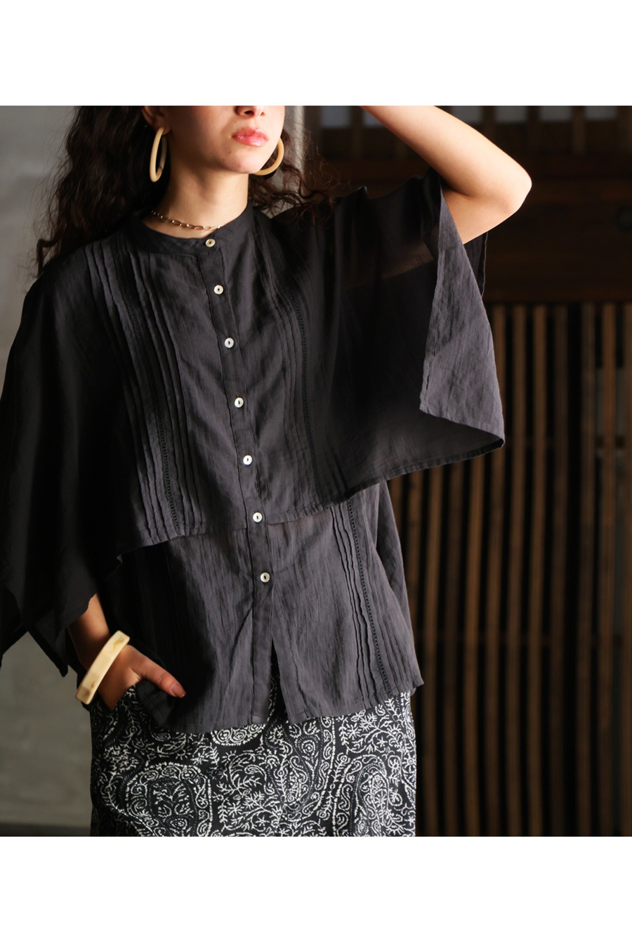 再入荷予定有!インド綿 シアーシャツ レディース トップス 綿100 送料