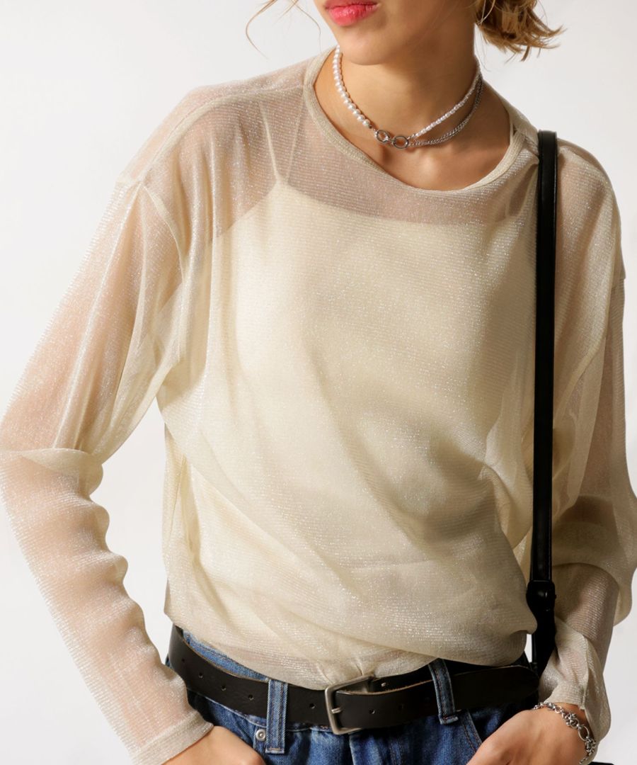 【金夜値下げ】【完売品✨】mideal/グリッターシアートップス(インナー付き) 金夜値下げ】【完売品✨】mideal/グリッターシアートップス