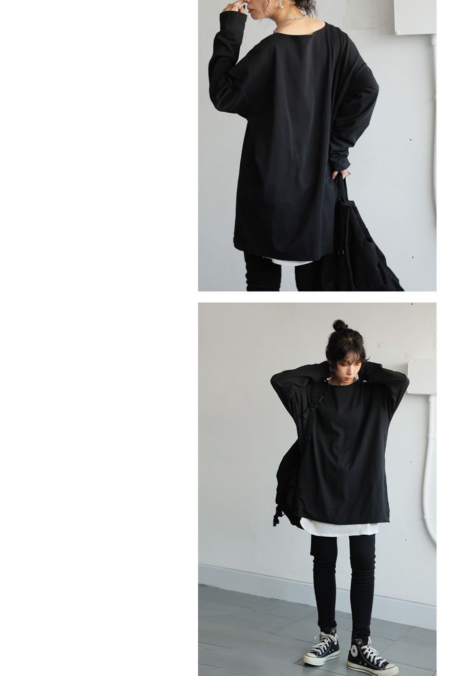 特別送料無料 密肌 ロンT カットソー レディース 綿100 長袖・(500