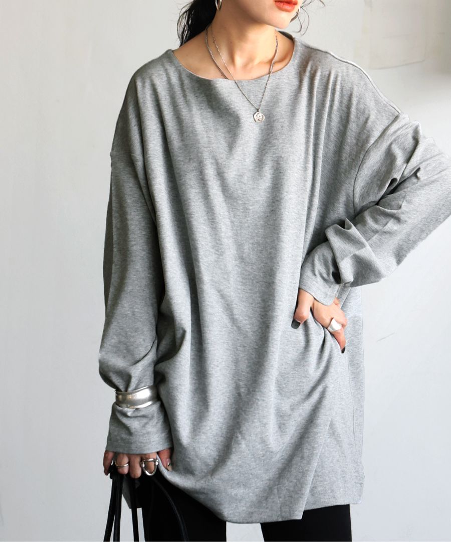 特別送料無料 密肌 ロンT カットソー レディース 綿100 長袖・(500