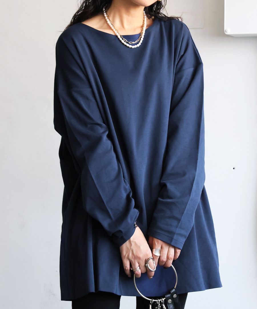 LGB ルグランブルー　綿アンゴラ　ロングカットソー LGB ルグランブルー 綿アンゴラ ロングカットソー