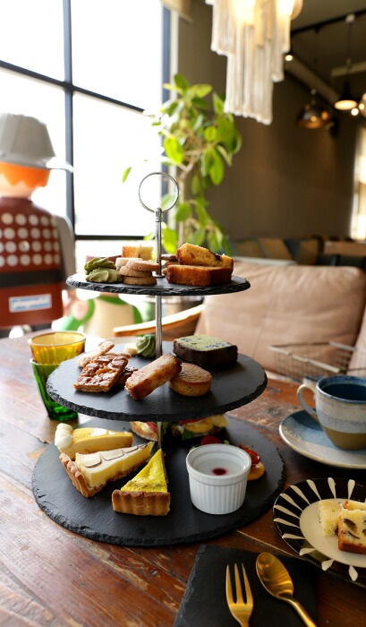 天然スレート3段プレート スレート プレート アフタヌーンティー