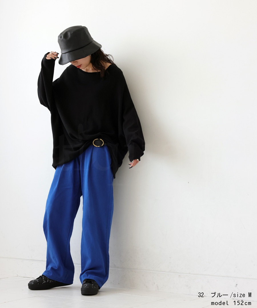 再入荷予定有!ツイルタックワイドパンツ パンツ レディース ボトムス