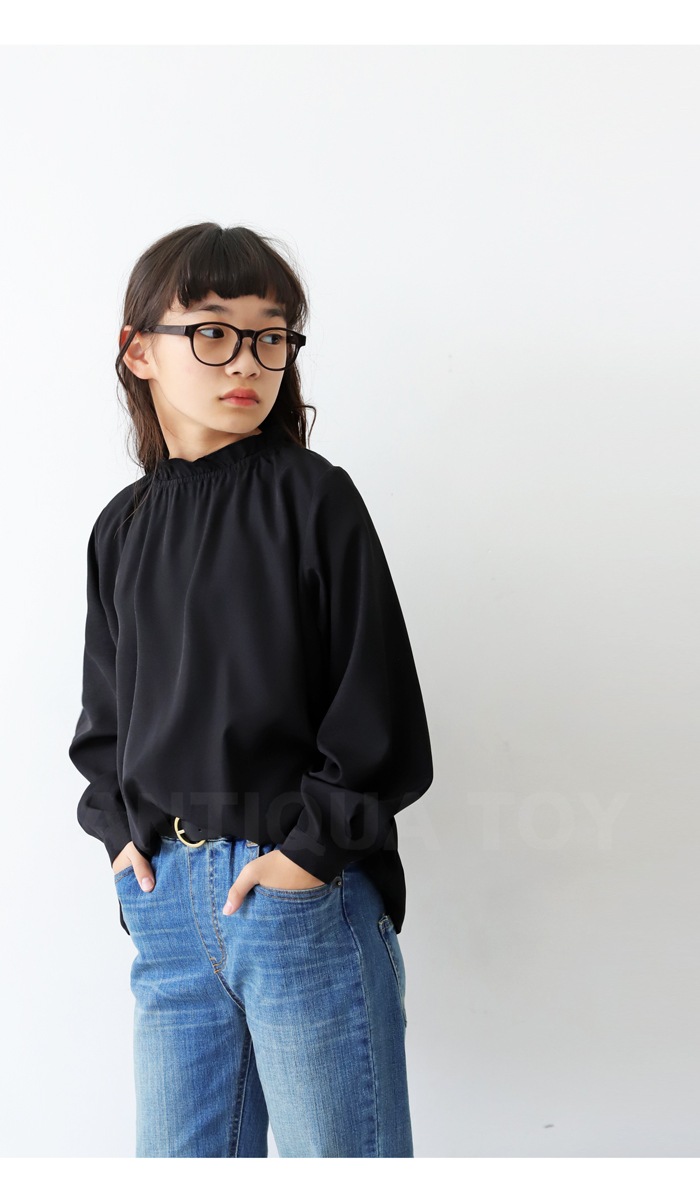 フリルカラーブラウス ブラウス キッズ 子供服 ジュニア・(100