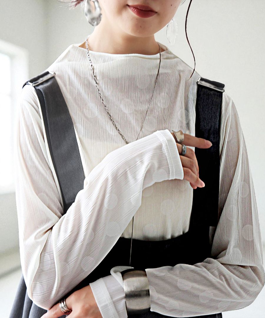 ECKHAUS LATTA エコーズラッタ 総柄モックネックシアートップ グリーン レディース ウィメンズ用 Eckhaus Latta トップス | SSENSE 日本