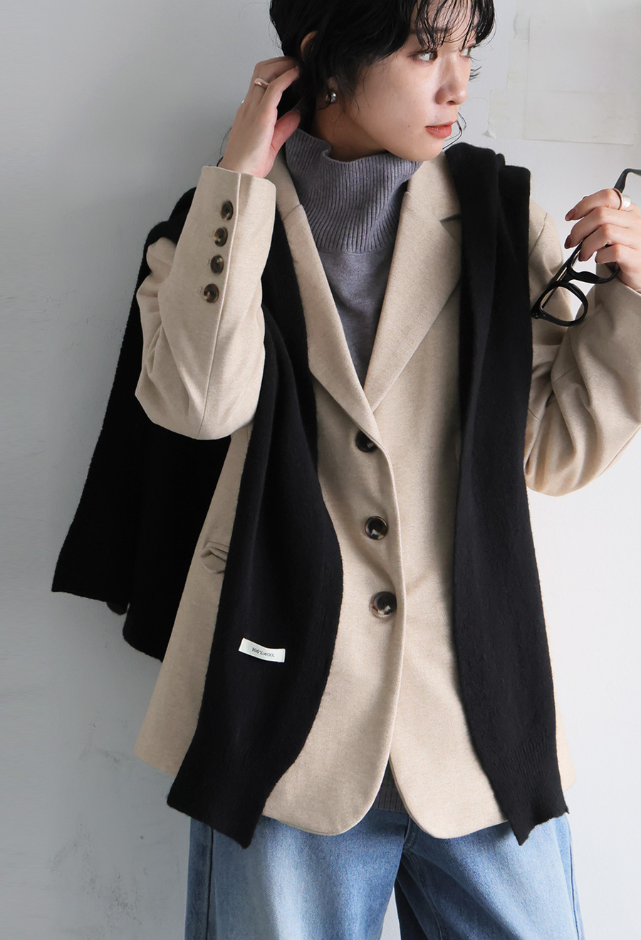 変形デザイン ストール レディース マフラー 羽織り 送料無料