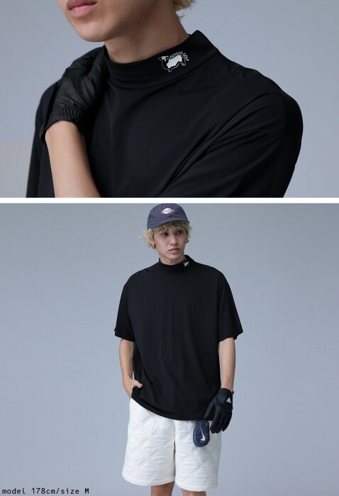 新品未使用 ANTIQUA GOLF スリーブレスTシャツ ブラック タグ付き ANTIQUA GOLF×STCH Tシャツ レディース 送料無料・再販。(50