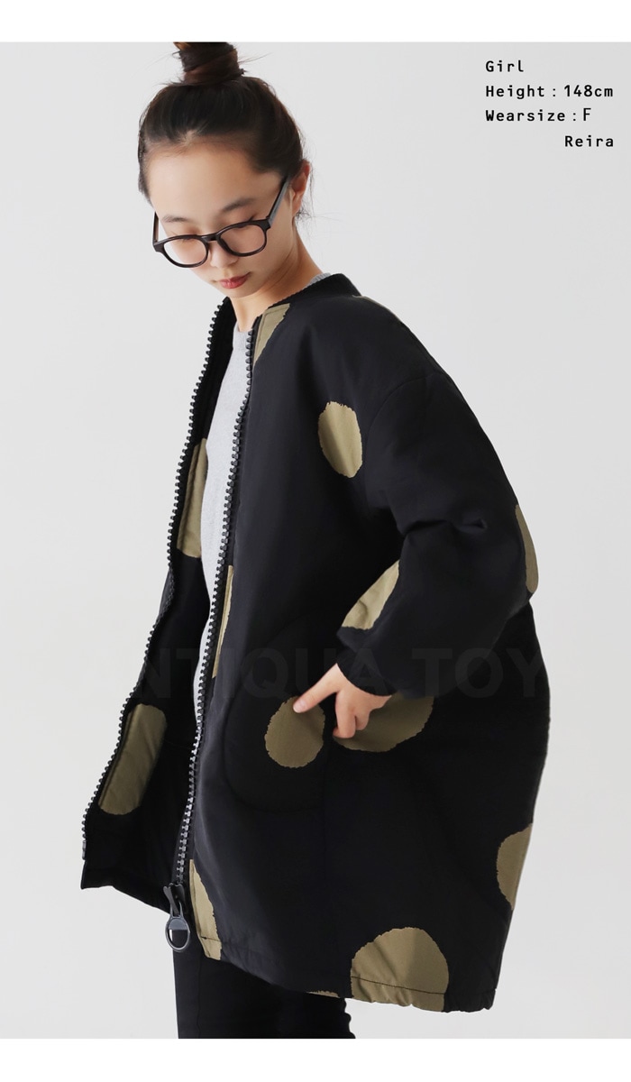 【超ポイント祭?期間限定】 ドットコート コート キッズ 子供服 ジュニア アウター ドット柄 ジャケット・アウター