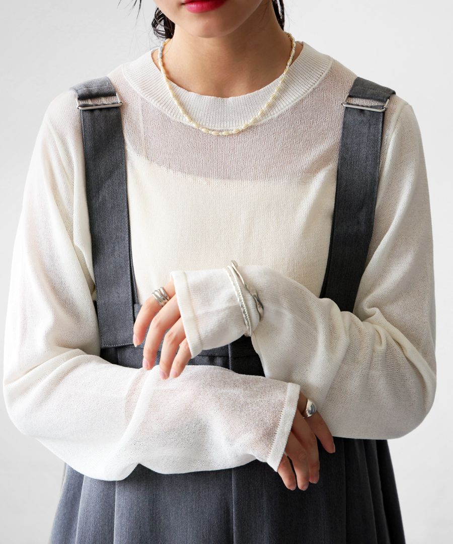 【新品未使用タグ付き】SEA シアーリブ L/S トップス　ミルク SEA SHEER RIBBED L/S TOP