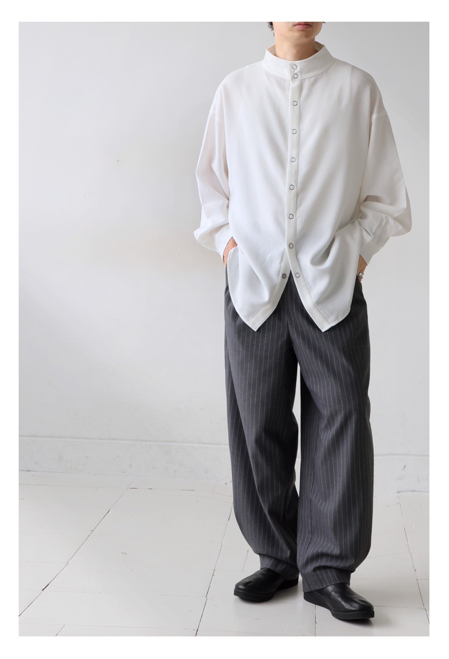 再入荷予定有!スタンドカラー シャツ メンズ トップス 長袖 送料無料