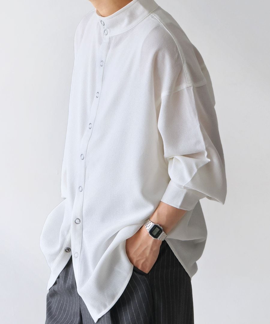 スタンドカラー シャツ メンズ トップス 長袖 送料無料・再入荷 メール