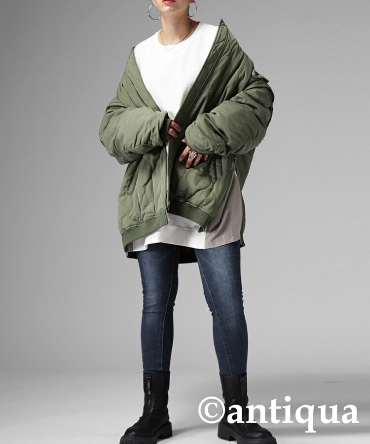 ダウンのような暖かさ 2WAY MA-1 レディース 送料無料・メール便