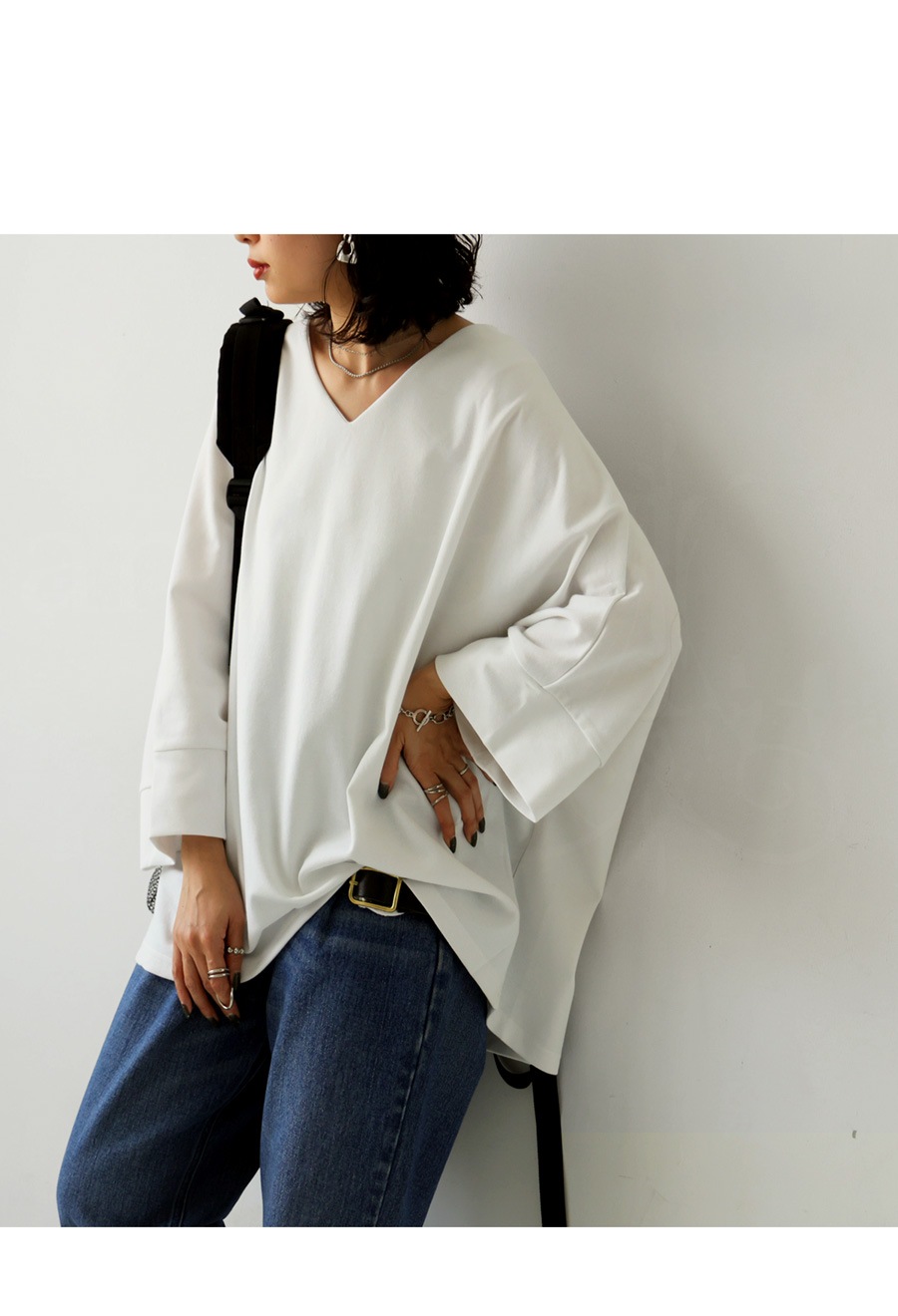ポンチTシャツ Tシャツ レディース トップス 七分袖 無地 ・再入荷