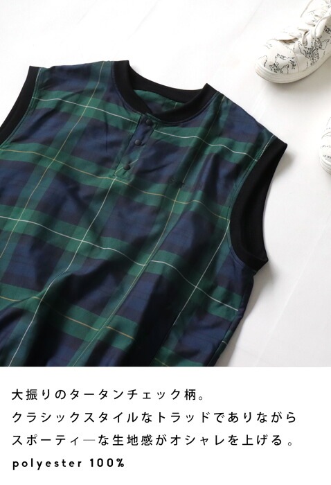 antiqua STCH タータンチェック ベスト ANTIQUA GOLF×STCH ベスト レディース 送料無料・再再販。(100