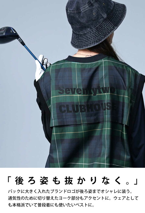 ANTIQUA GOLF STCH タータンチェックベスト ベスト ゴルフ ANTIQUA GOLF×STCH ベスト レディース 送料無料・(100)メール便