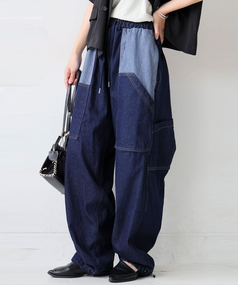 ドッキングデニムパンツ パンツ レディース ボトムス 送料無料・メール