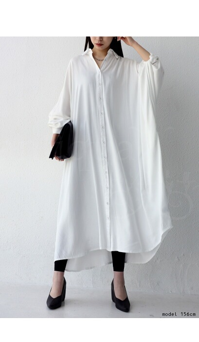 【LIMI feu】ピンドットドルマンシャツワンピース【タグ生地予備ボタン付き】 ps-00389_8.jpg