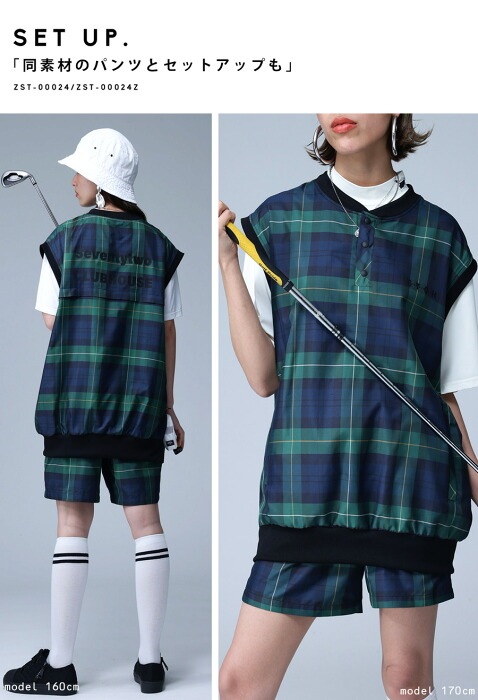ANTIQUA GOLF STCH タータンチェックベスト ベスト ゴルフ 大活躍アイテム最大半額!!19日20時～22日10時 ANTIQUA GOLF×STCH