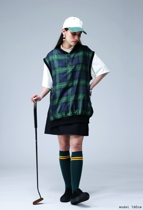 ANTIQUA GOLF STCH タータンチェックベスト ベスト ゴルフ 大活躍アイテム最大半額!!19日20時~22日10時 ANTIQUA GOLF×STCH