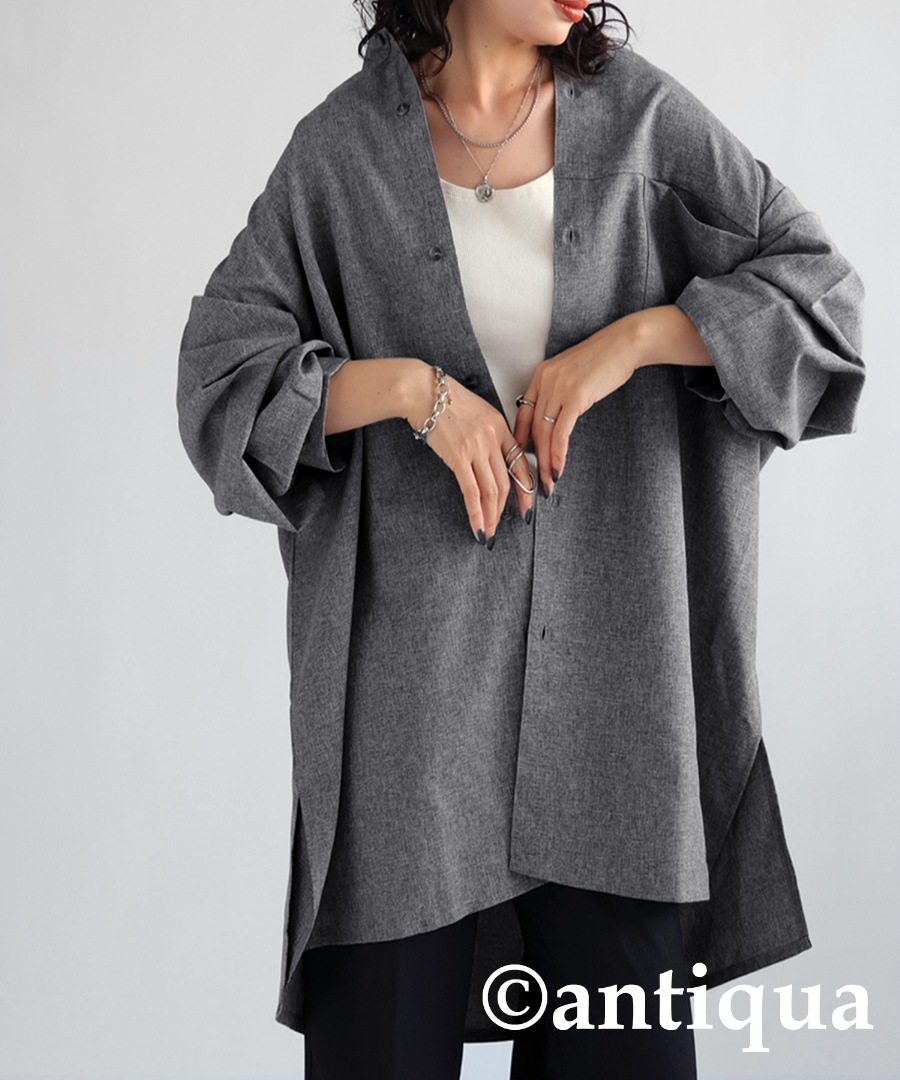 483 PGG 定価28,600円 長袖シャツ トップス ネイビー サイズ0 S リネンライクシャツ シャツ レディース トップス 長袖 送料無料・再販