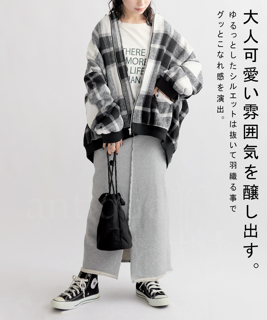 ブルゾン レディース アウター 長袖 チェック柄 送料無料・再販