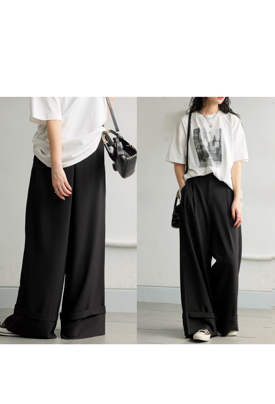 GUESS★LADY'S_ワンウォッシュ ロールアップワイドパンツ♪ ロールアップワイドパンツ レディース ボトムス 送料無料・(500