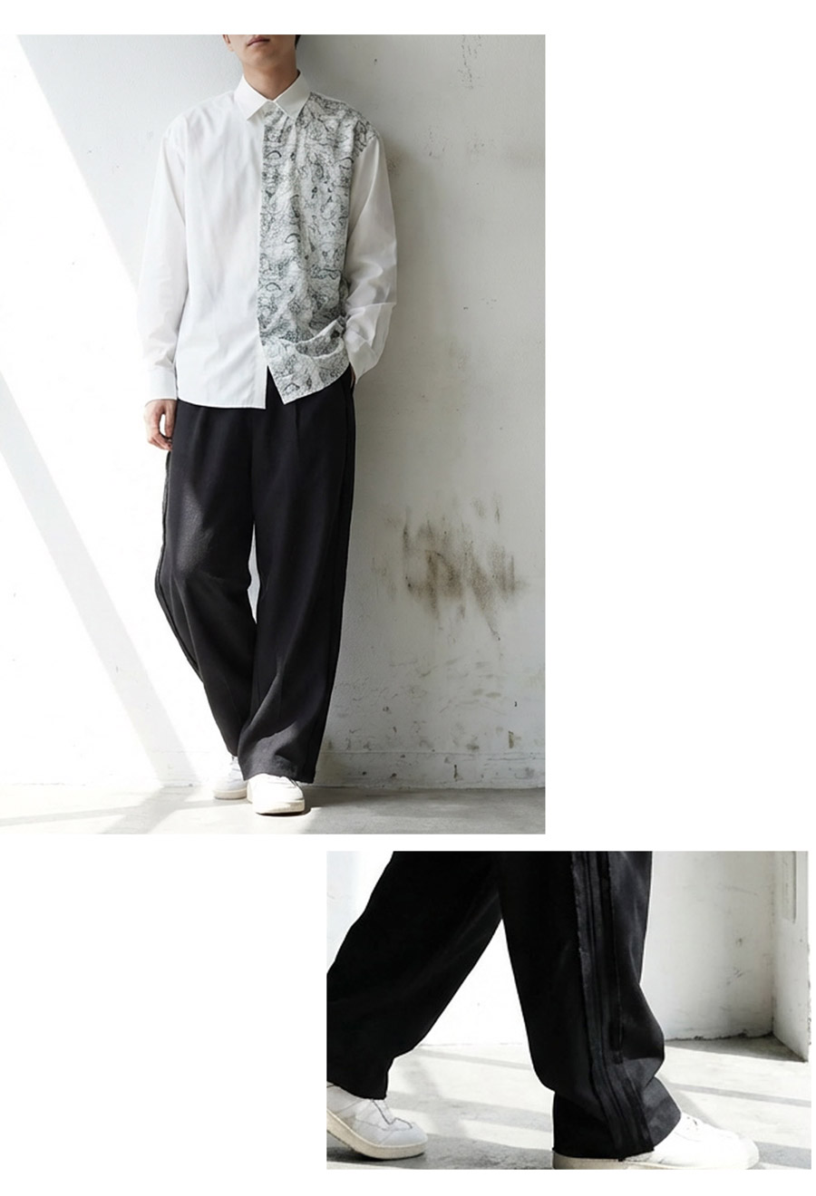 かや、線入り、(古いもの) テープライン ワイドパンツ メンズ ボトムス パンツ 送料無料・(80