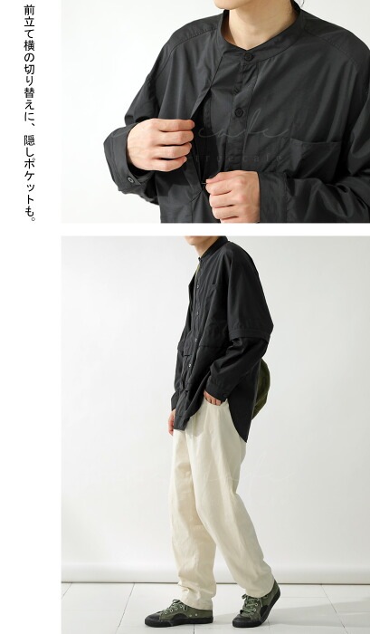 長袖シャツ メンズ 2way袖取り外し可 半袖にも 2色 2WAYスリーブ デザインシャツ シャツ メンズ 送料無料・(500