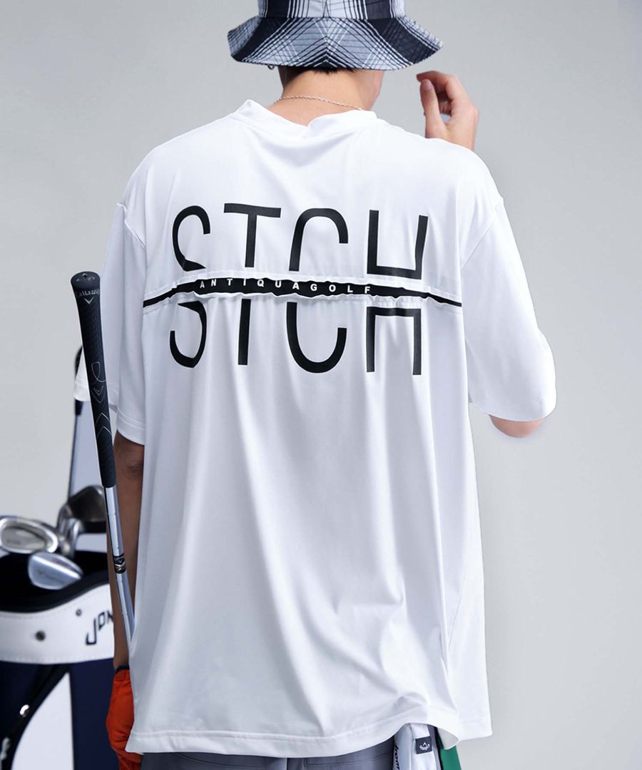 【ANTIQUAGOLF×STCH】UNISEX ゲームシャツ ANTIQUAGOLF×STCH】UNISEX（ユニセックス）check logo pull