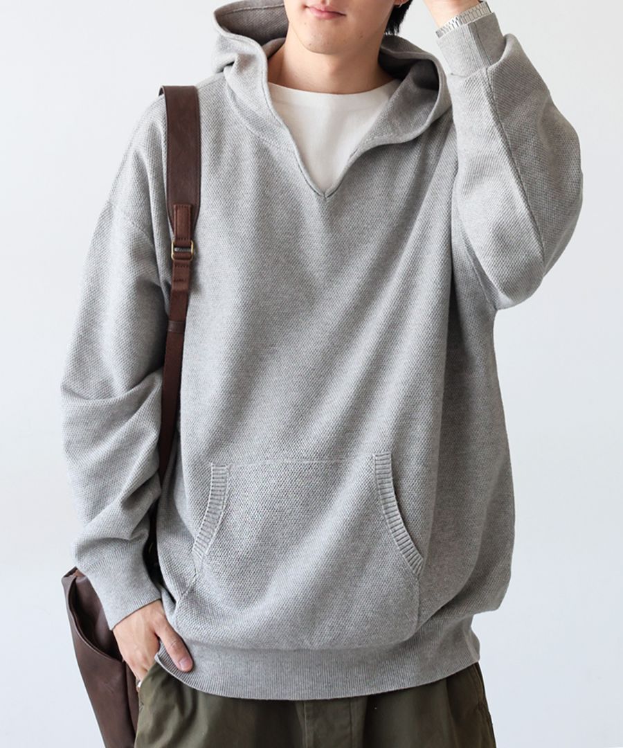 ポイント10％対象！29日20時～3日10時 鹿の子編み パーカー メンズ