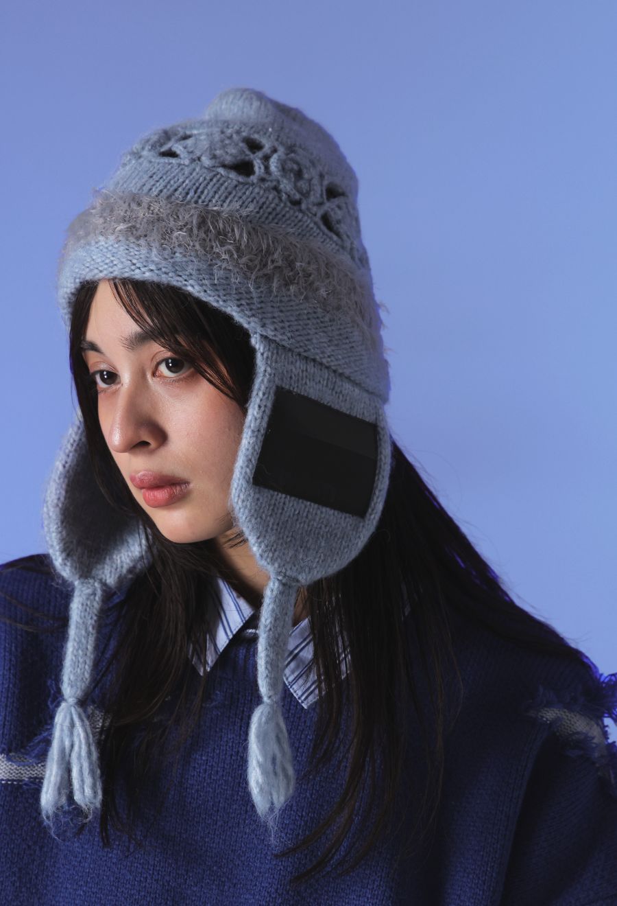 パッチ付きニットキャップ ユニセックス 帽子 キャップ 送料無料