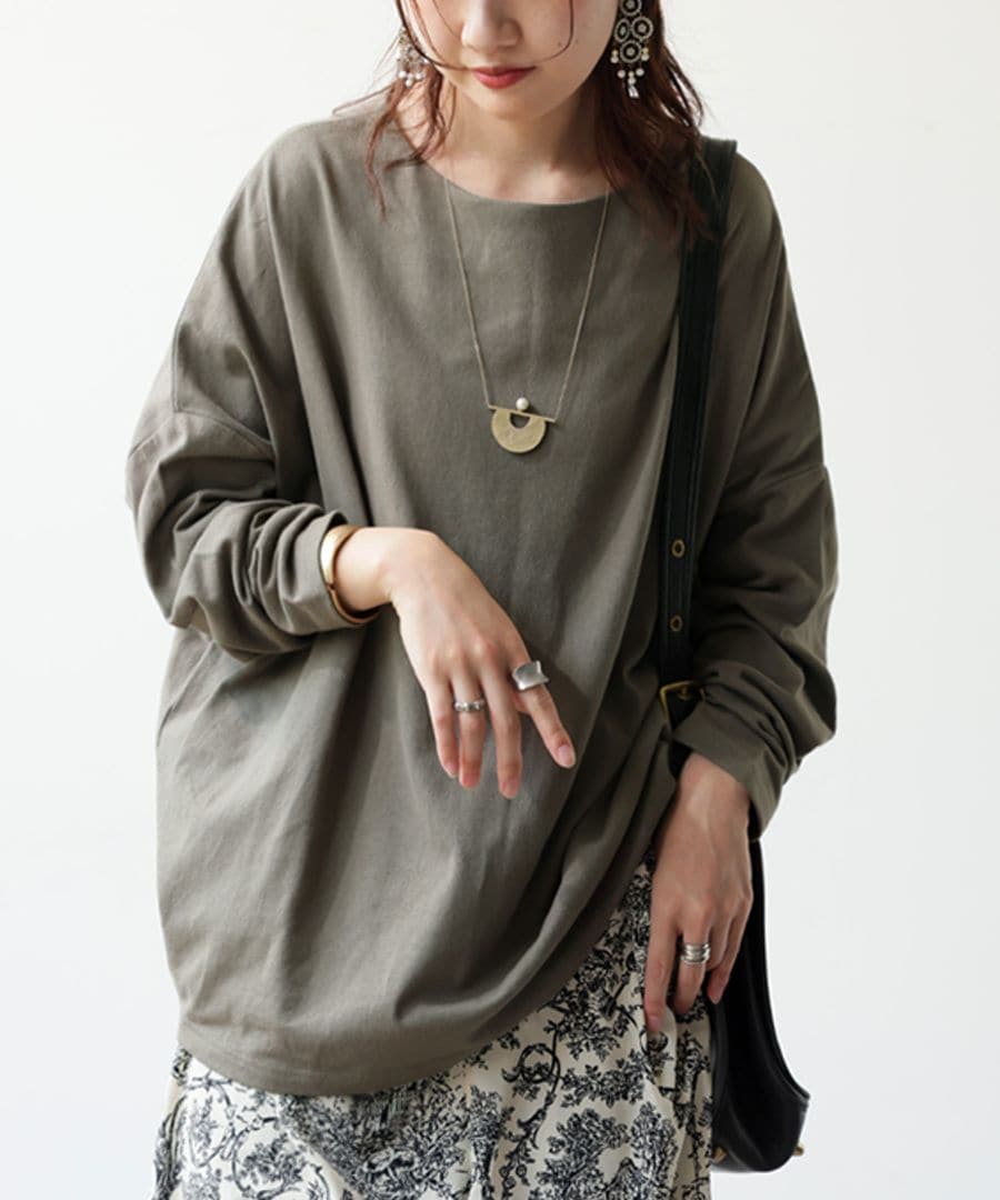 BASQUE×シュッと美 コクーンバスクトップス レディース 長袖・(80