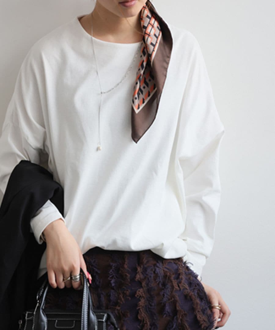 BASQUE×シュッと美 コクーンバスクトップス レディース 長袖・(80