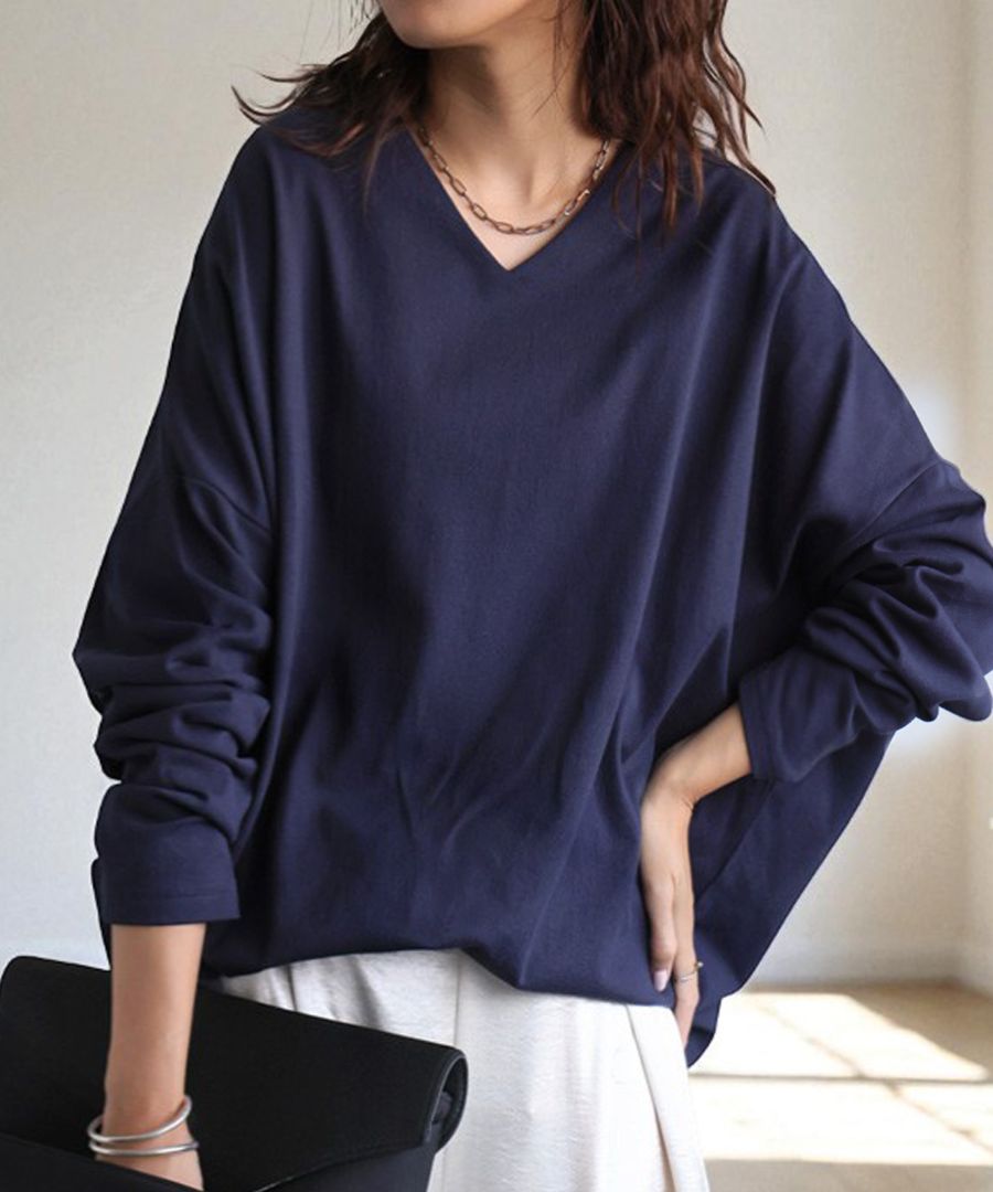 BASQUE×シュッと美 コクーンバスクトップス レディース 長袖・(80